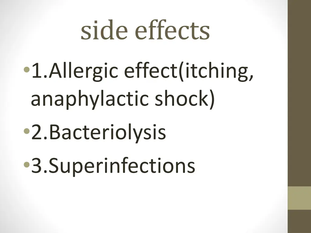 side effects 1 allergic effect itching