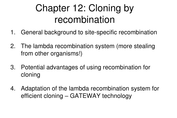 chapter 12 cloning by recombination