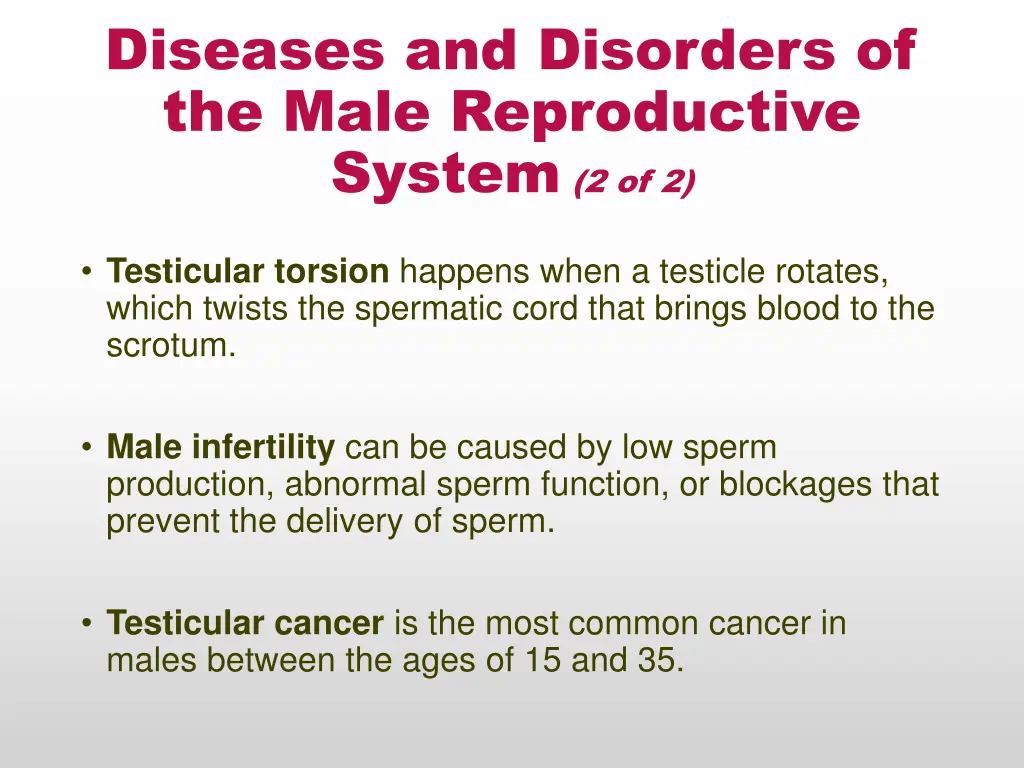 diseases and disorders of the male reproductive 1