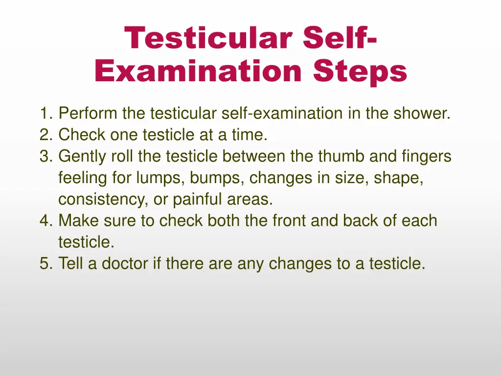 testicular self examination steps