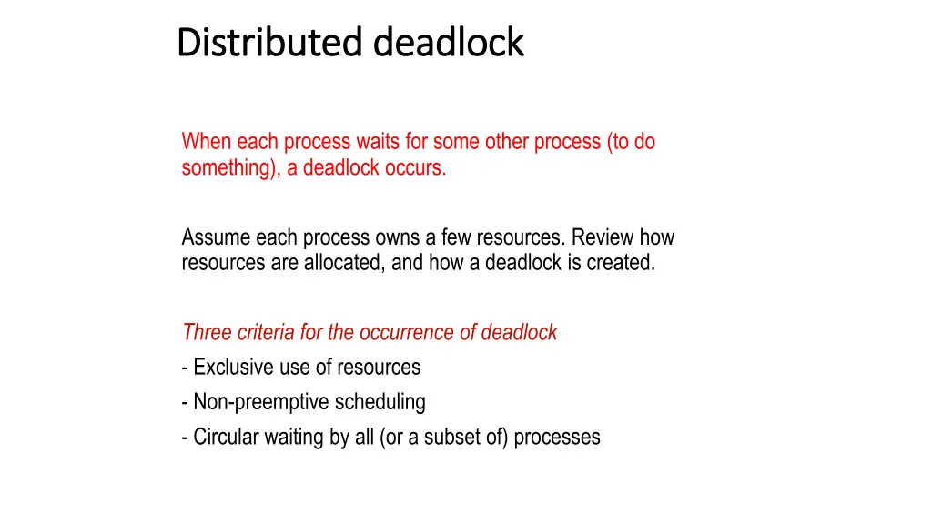 distributed deadlock distributed deadlock