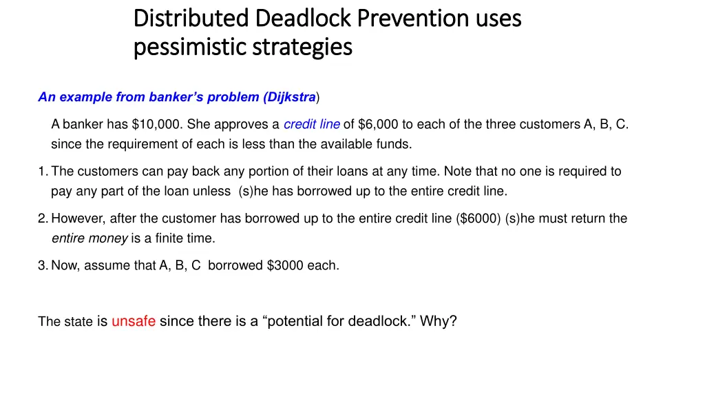 distributed deadlock prevention uses distributed