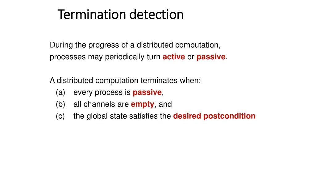 termination detection termination detection