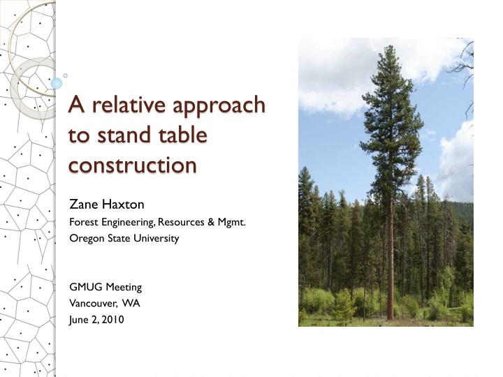 a relative approach to stand table construction