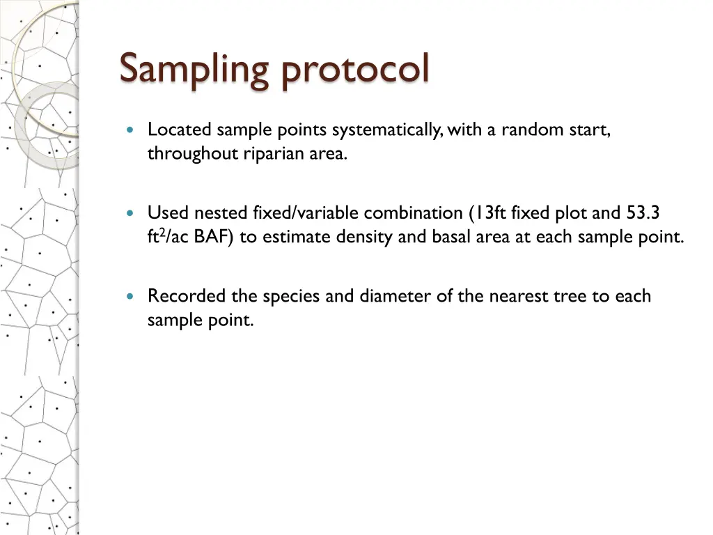sampling protocol