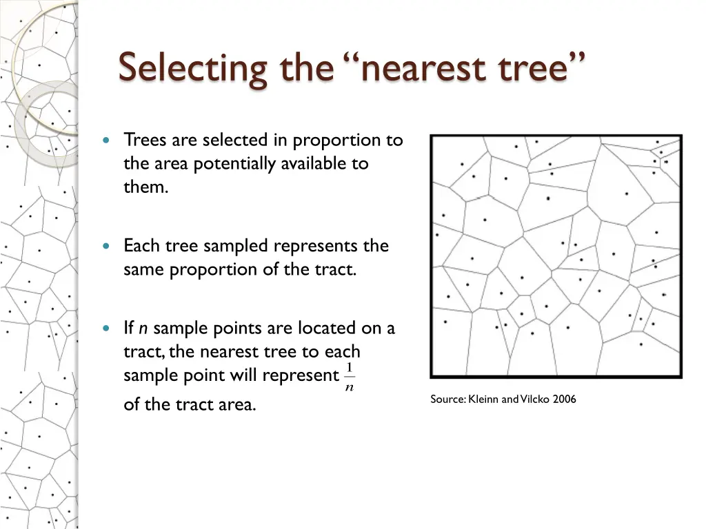 selecting the nearest tree 1