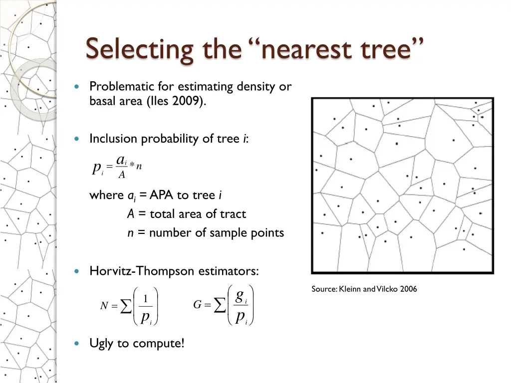 selecting the nearest tree