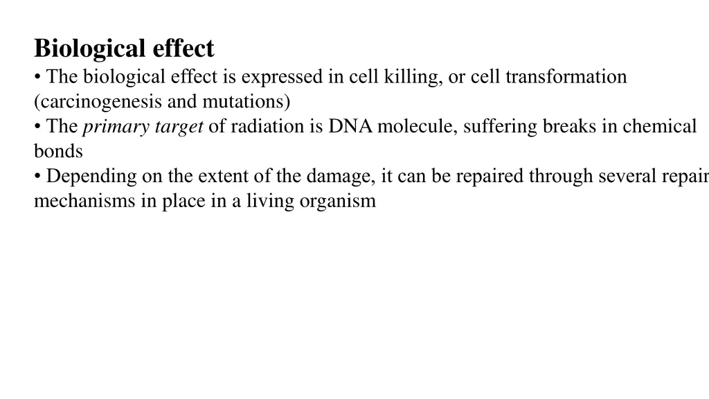 biological effect the biological effect
