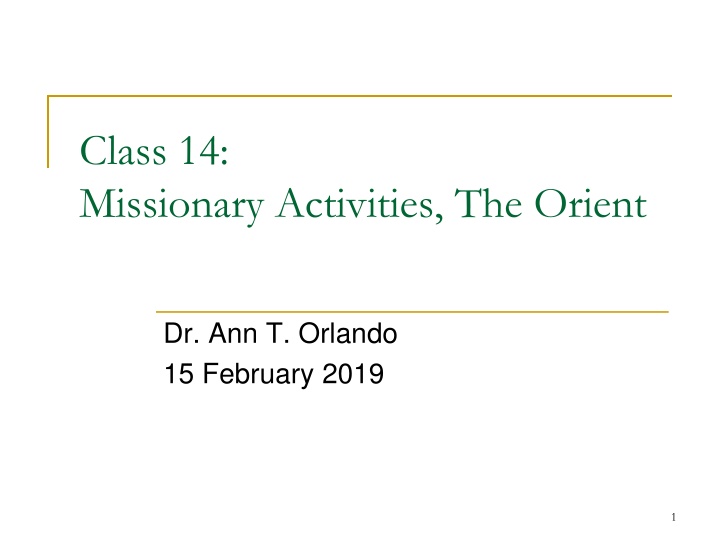 class 14 missionary activities the orient