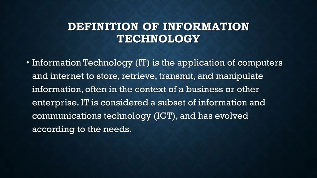 definition of information technology