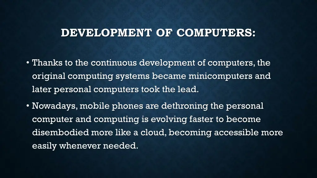 development of computers