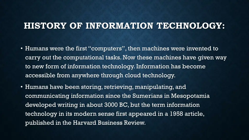 history of information technology
