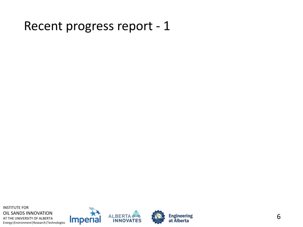 recent progress report 1