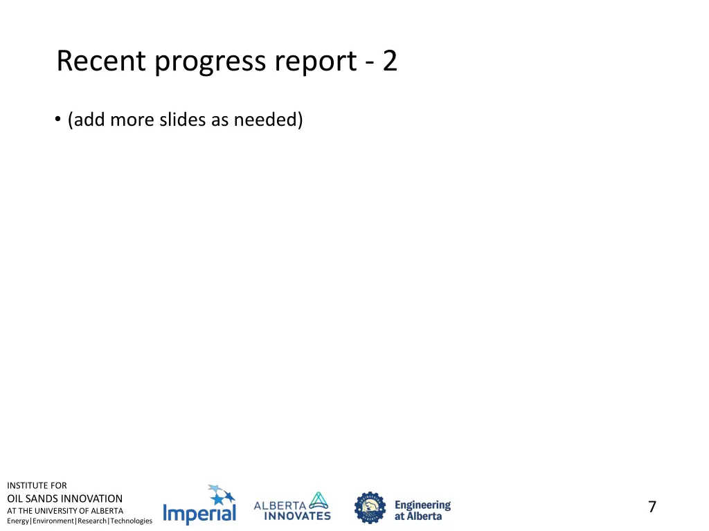 recent progress report 2