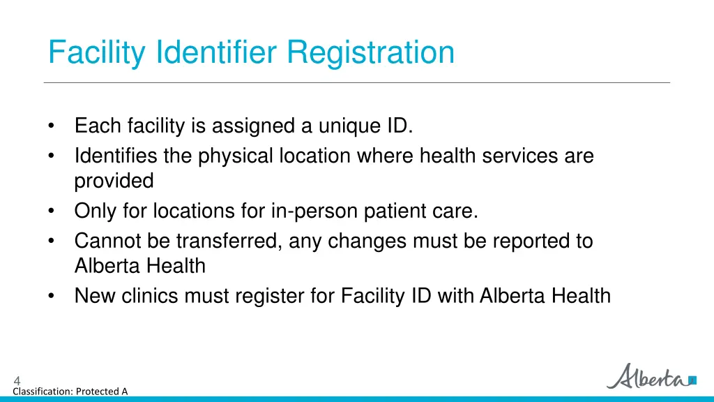 facility identifier registration