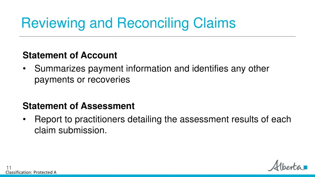 reviewing and reconciling claims