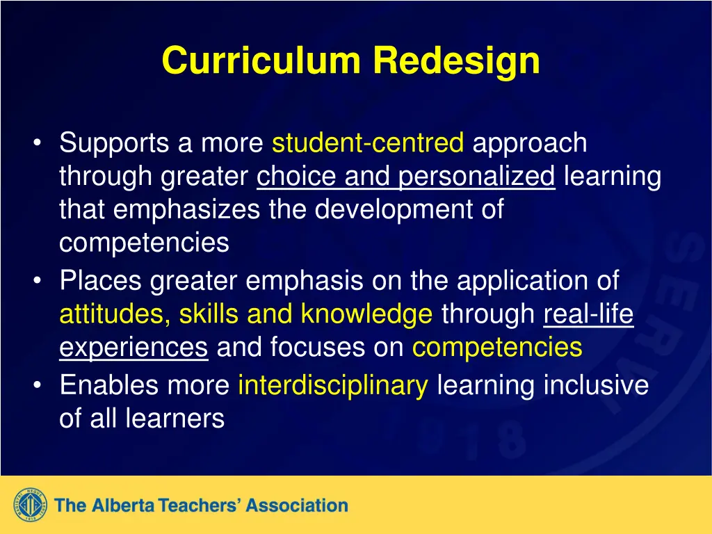 curriculum redesign