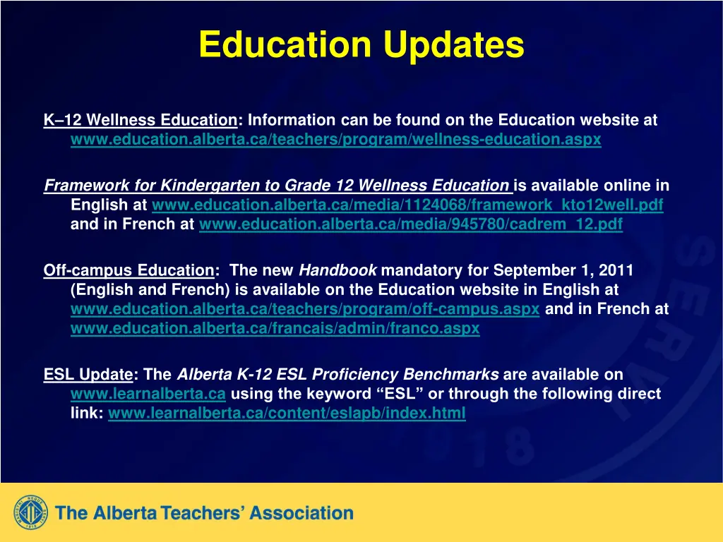 education updates