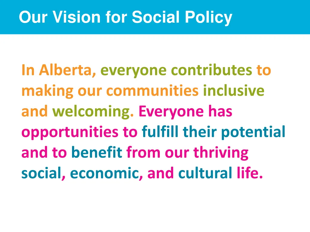 our vision for social policy