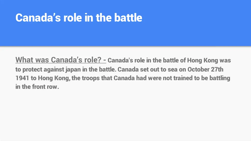 canada s role in the battle