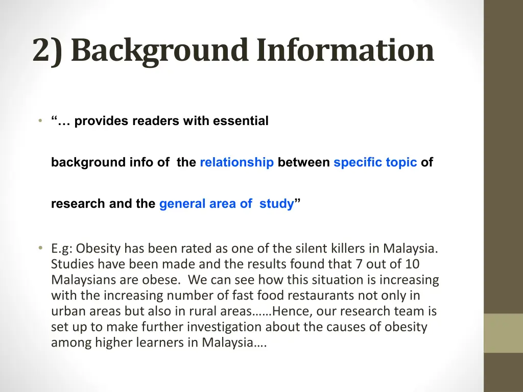 2 background information
