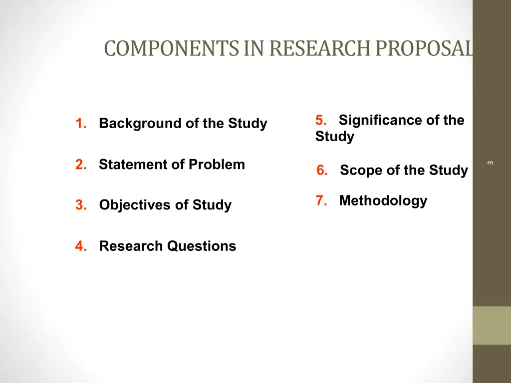 components in research proposal