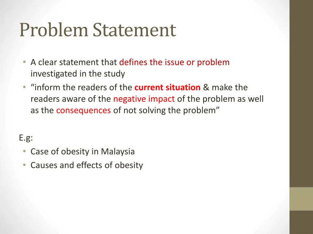 problem statement