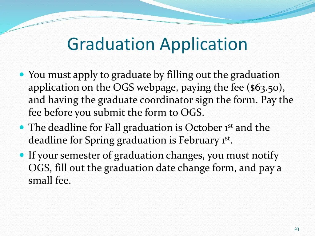 graduation application