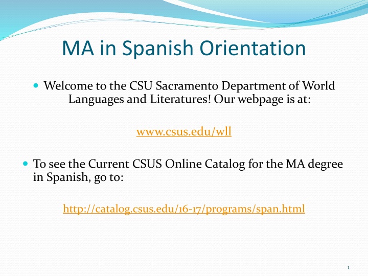ma in spanish orientation