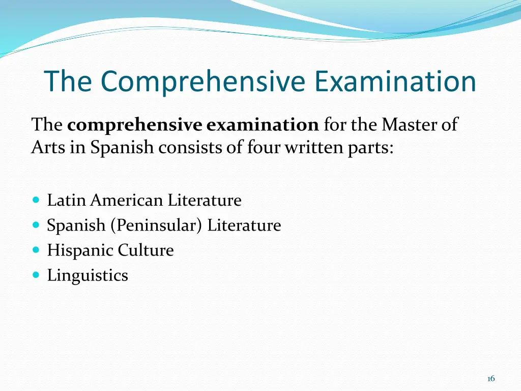 the comprehensive examination