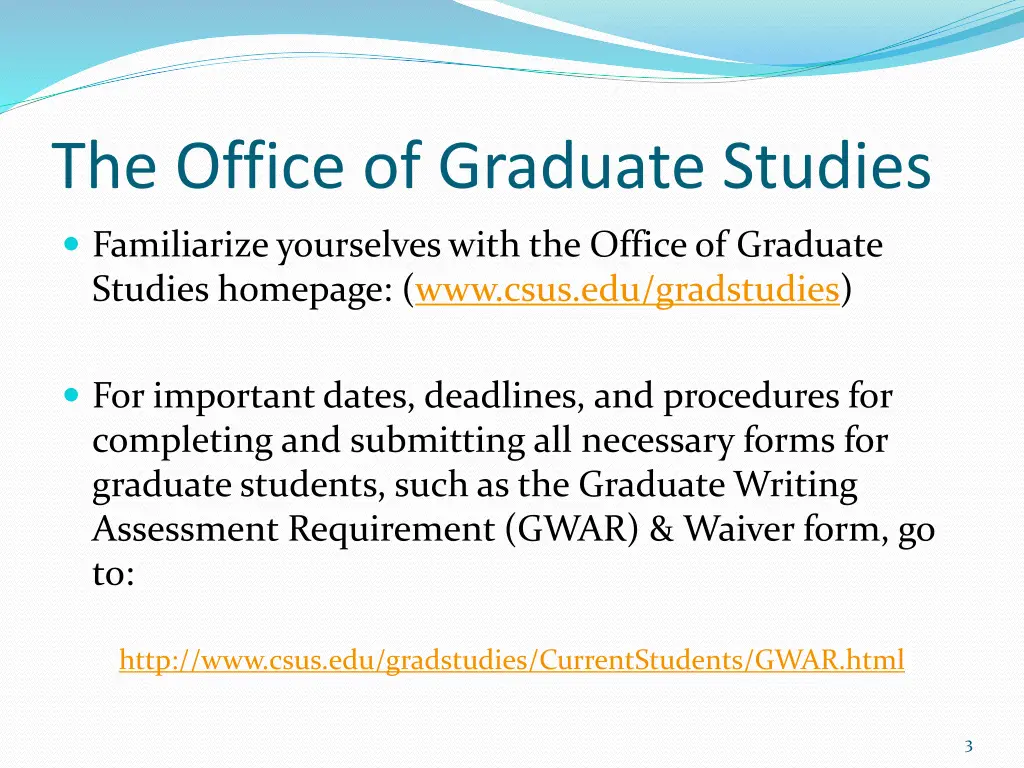 the office of graduate studies
