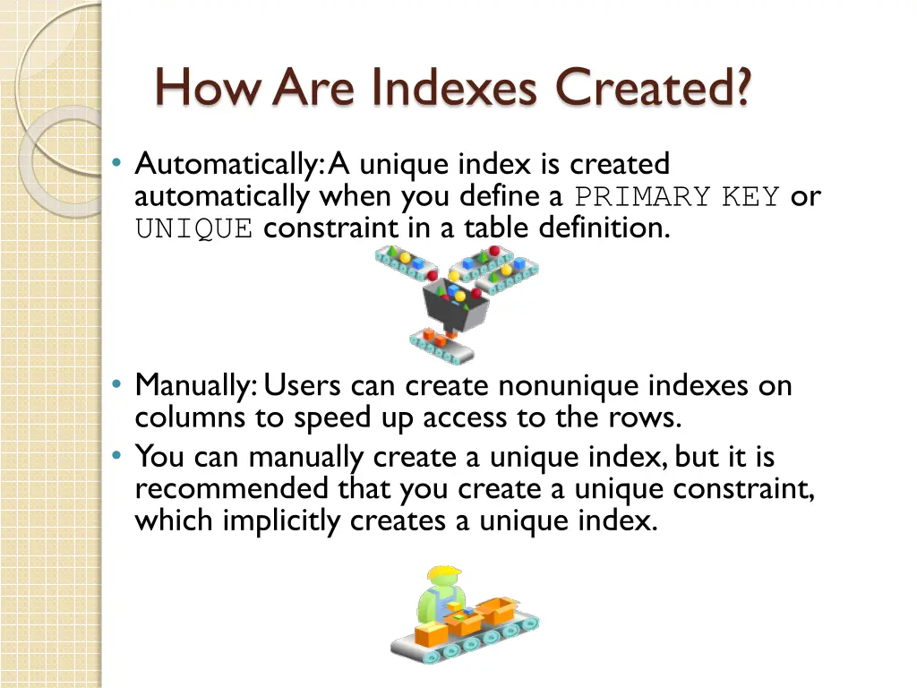 how are indexes created