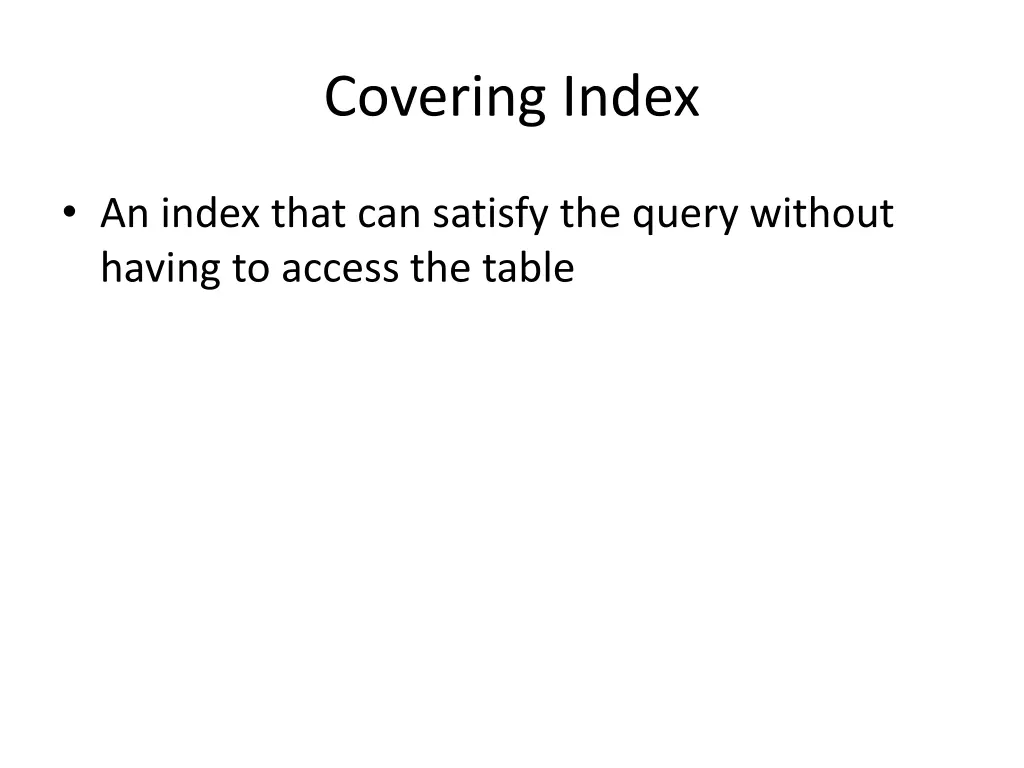 covering index