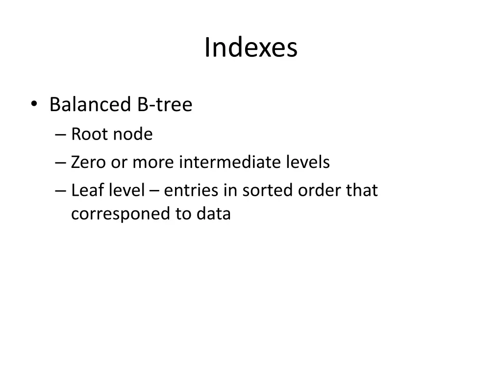 indexes
