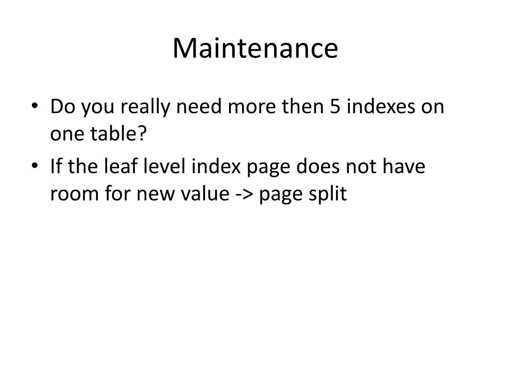 maintenance