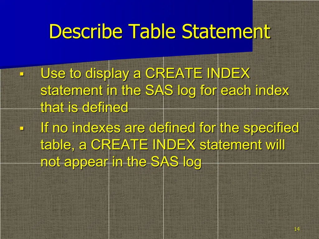 describe table statement