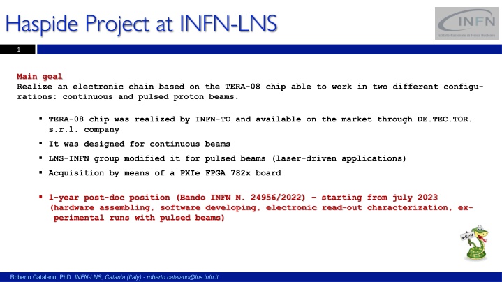 haspide project at infn lns