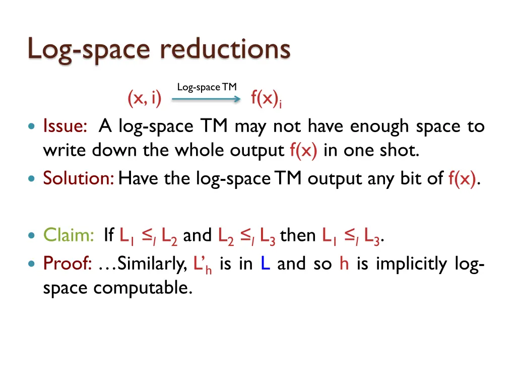 log space reductions 10