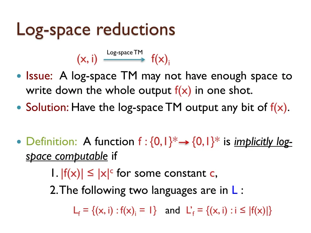 log space reductions 2