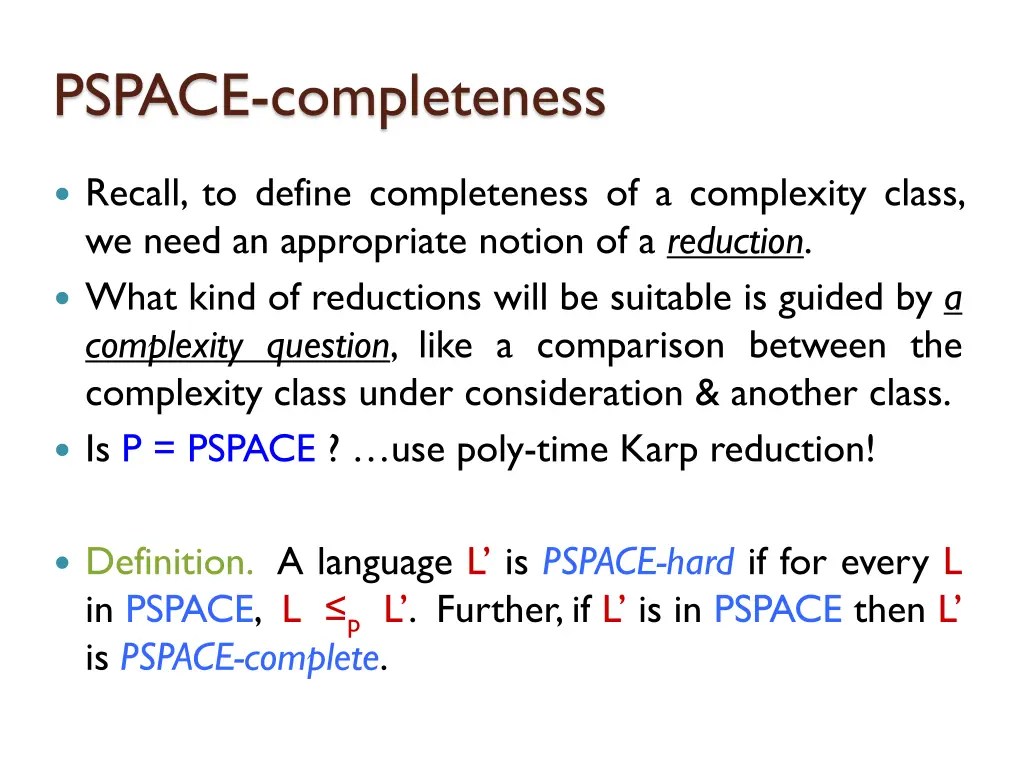 pspace completeness 2