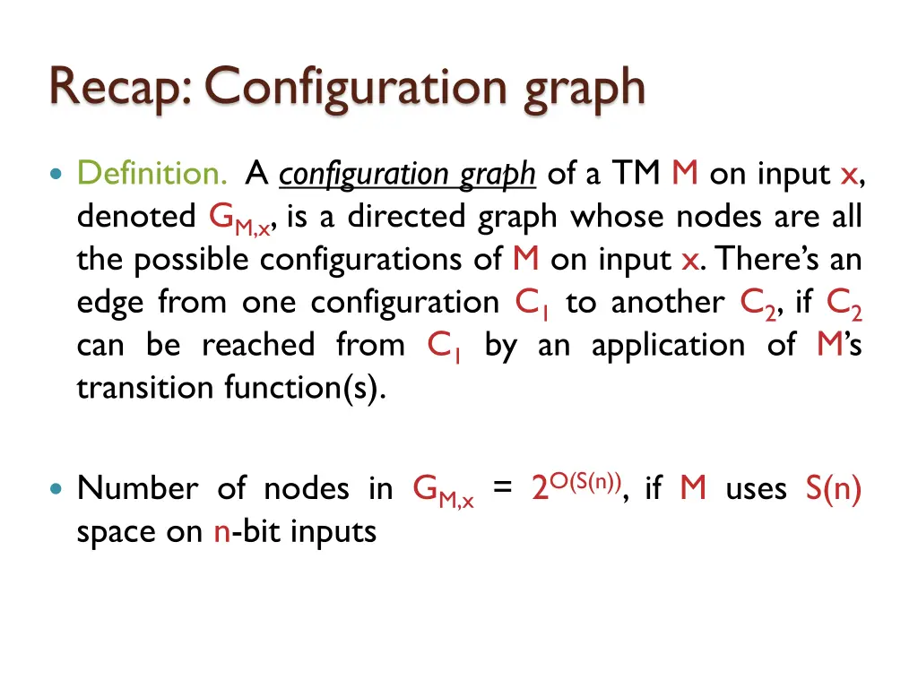 recap configuration graph 1