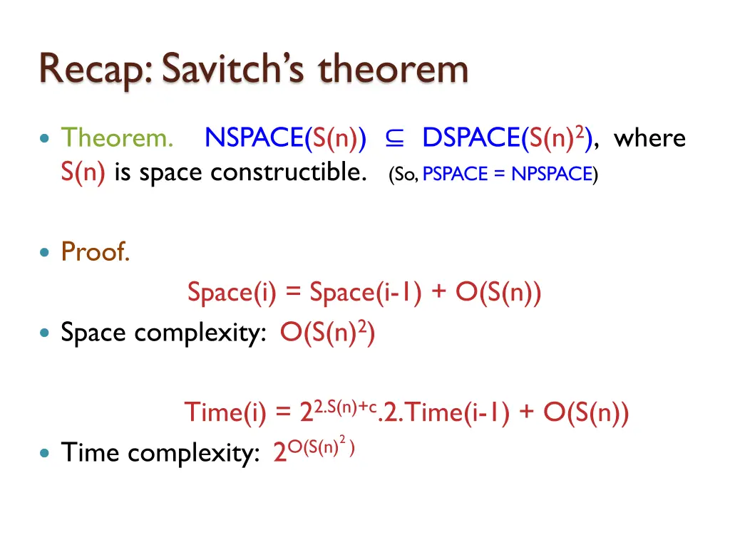 recap savitch s theorem 3