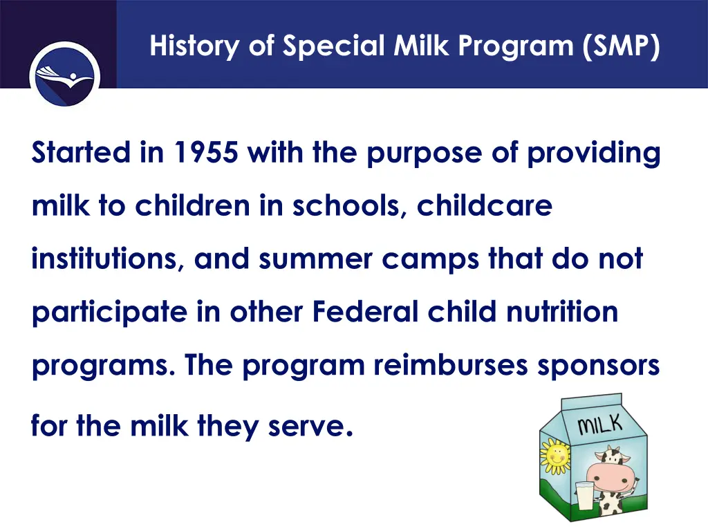 history of special milk program smp