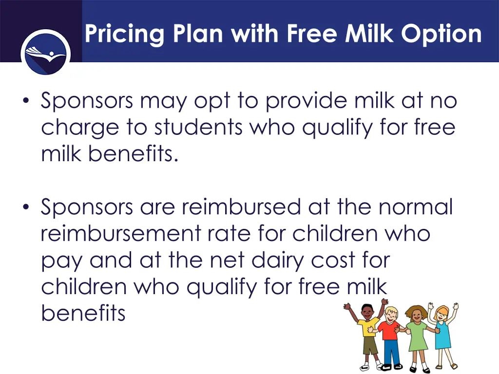 pricing plan with free milk option