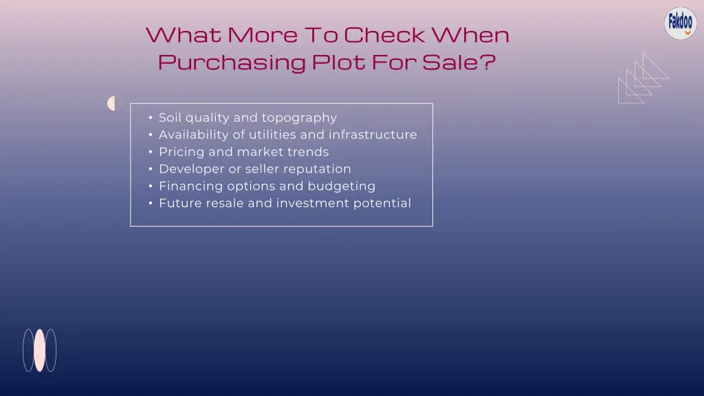 what more to check when purchasing plot for sale