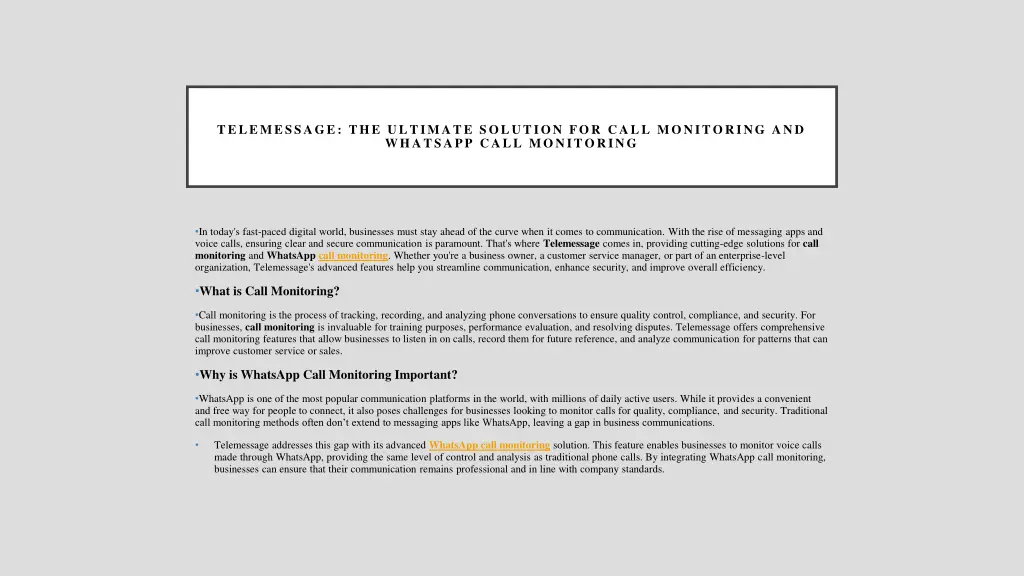 telemessage the ultimate solution for call 1