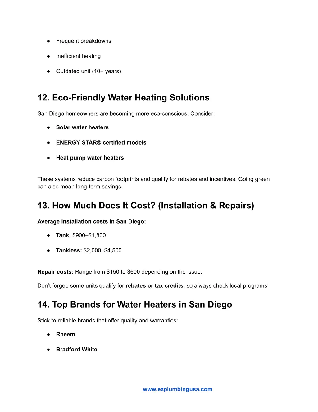 frequent breakdowns inefficient heating outdated