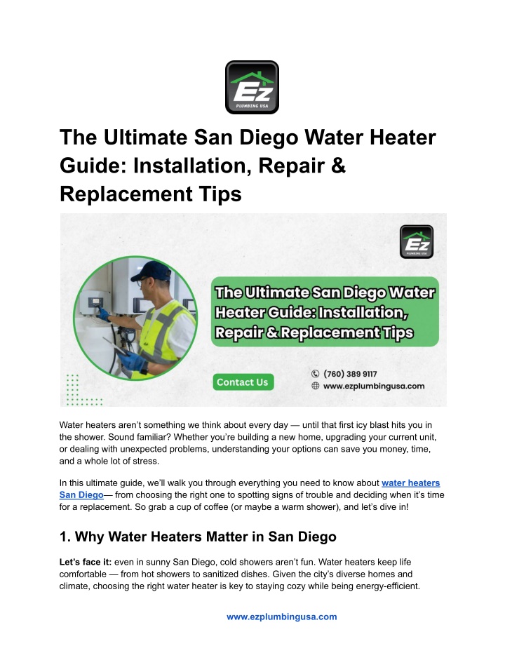 the ultimate san diego water heater guide