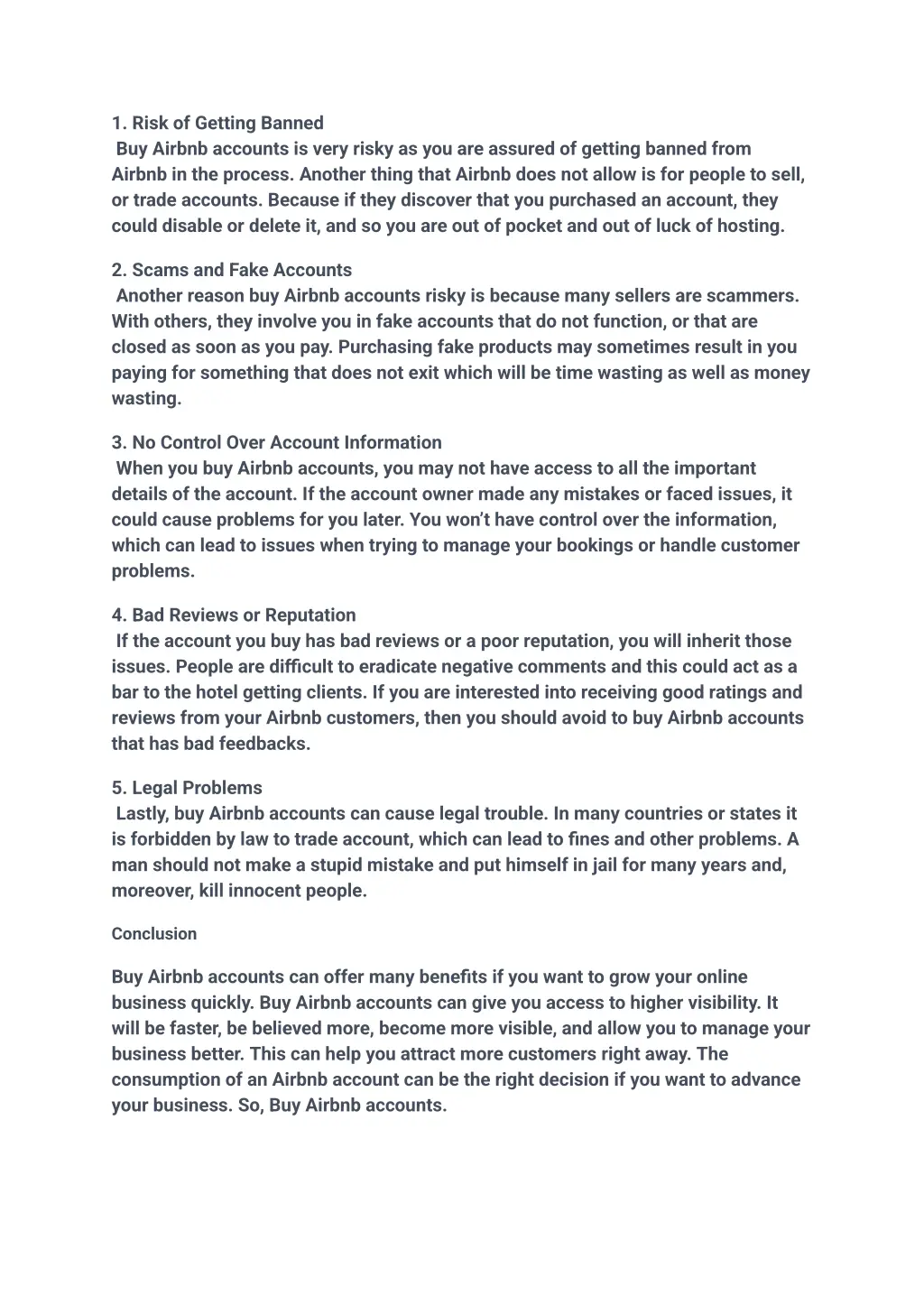 1 risk of getting banned buy airbnb accounts