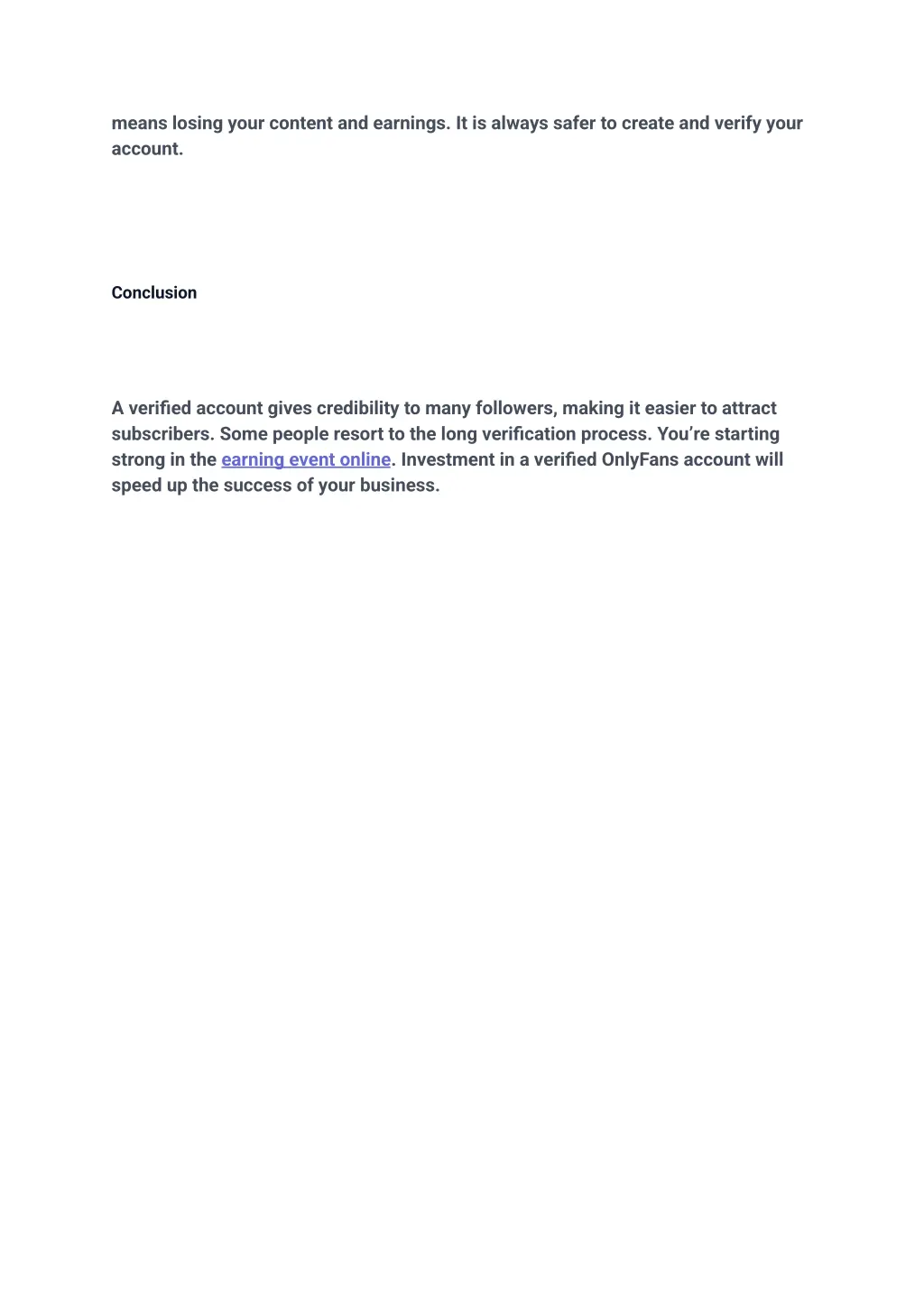 means losing your content and earnings